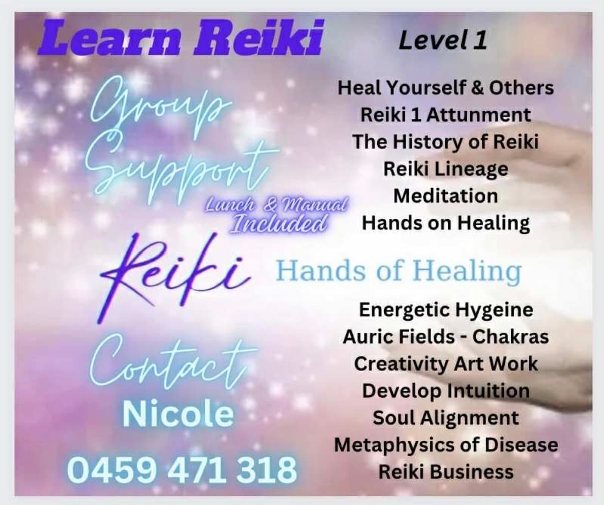 Learn Reiki Level 1 course information with Nic