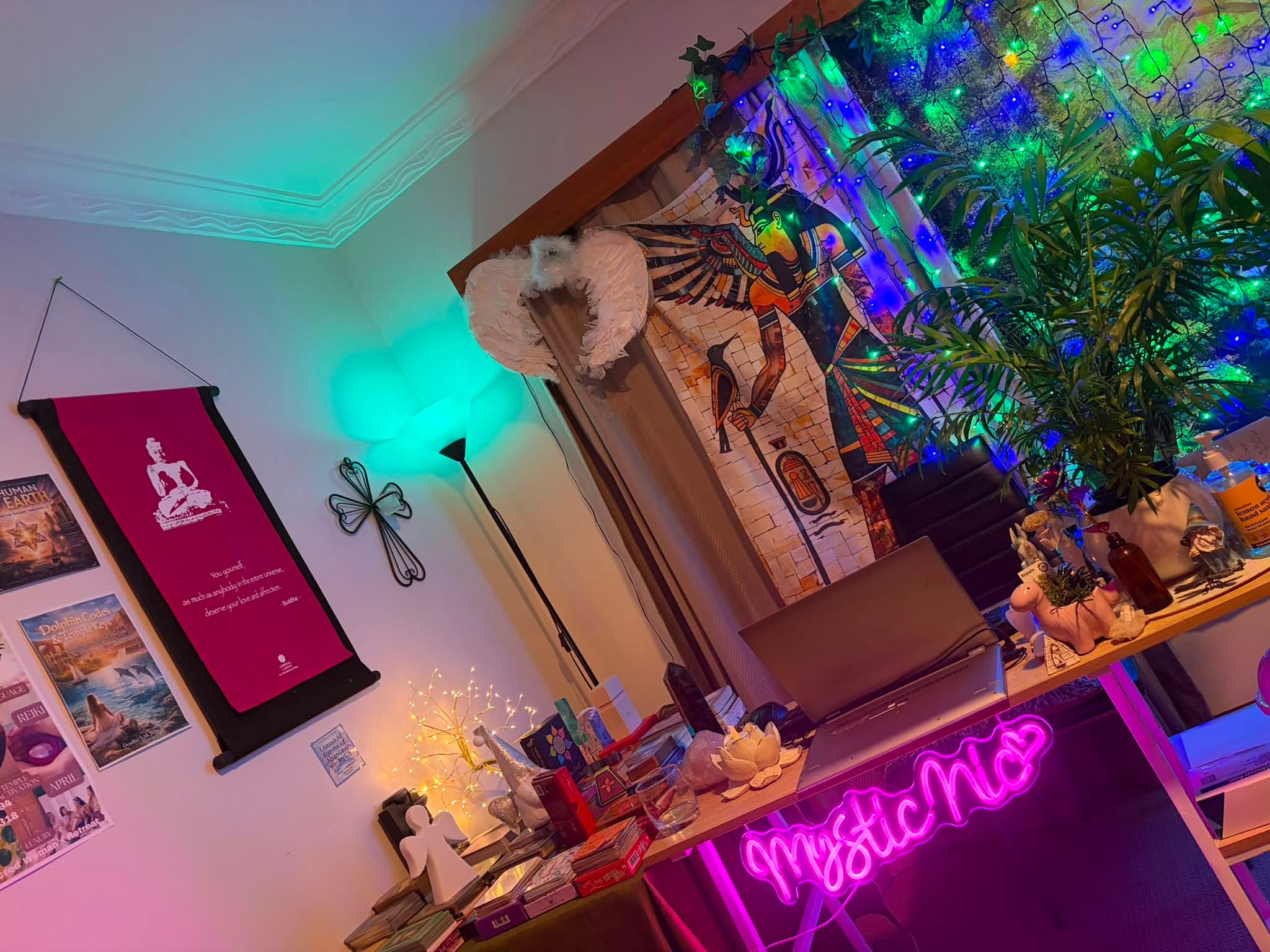 The colourful Mystic Nic room at Light Hearted Massage in Riverside