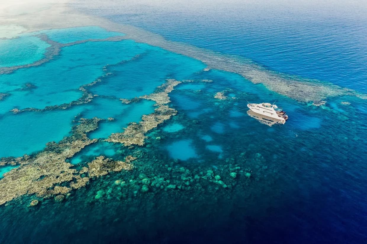 Aerial view of Sataya Reef and the Red Sea