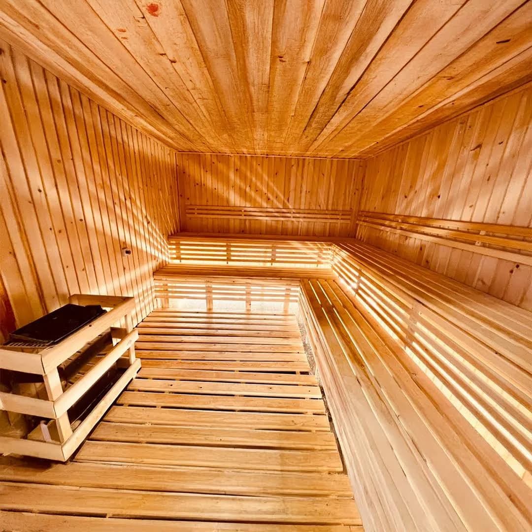 The warm timber sauna at Star Spa in Luxor