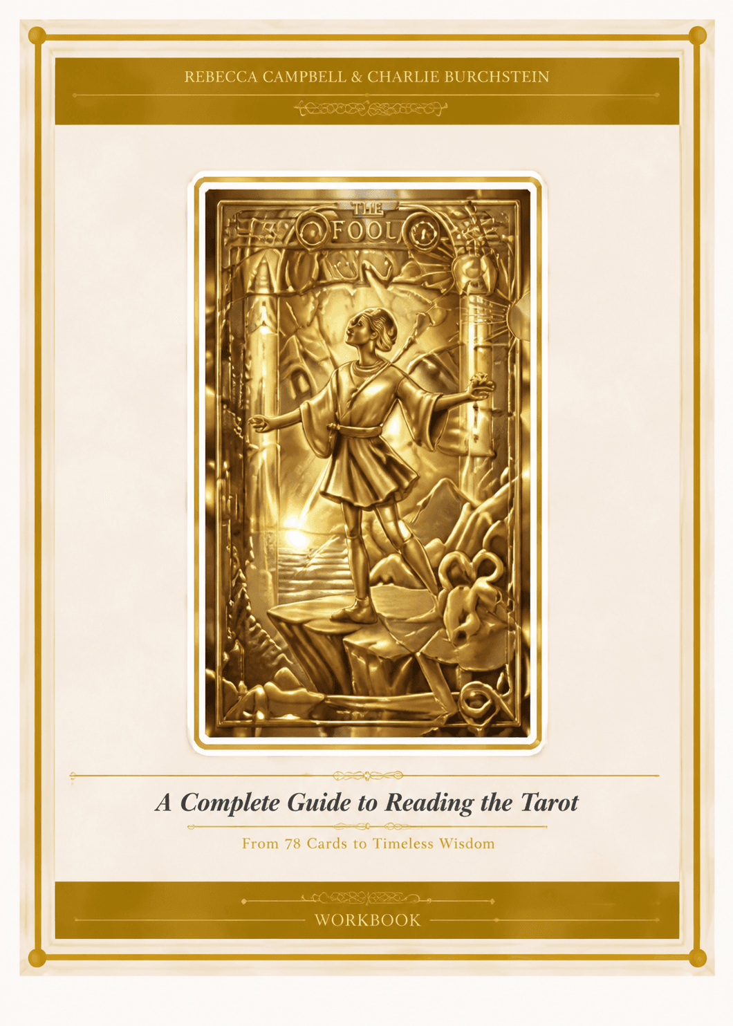 The gold Mystical Journey of the Tarot workbook cover